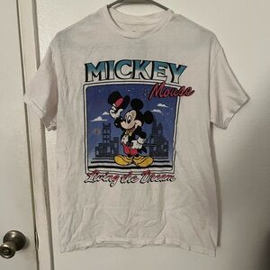 Disney Mickey Mouse White Tee with Blue and Red Accents